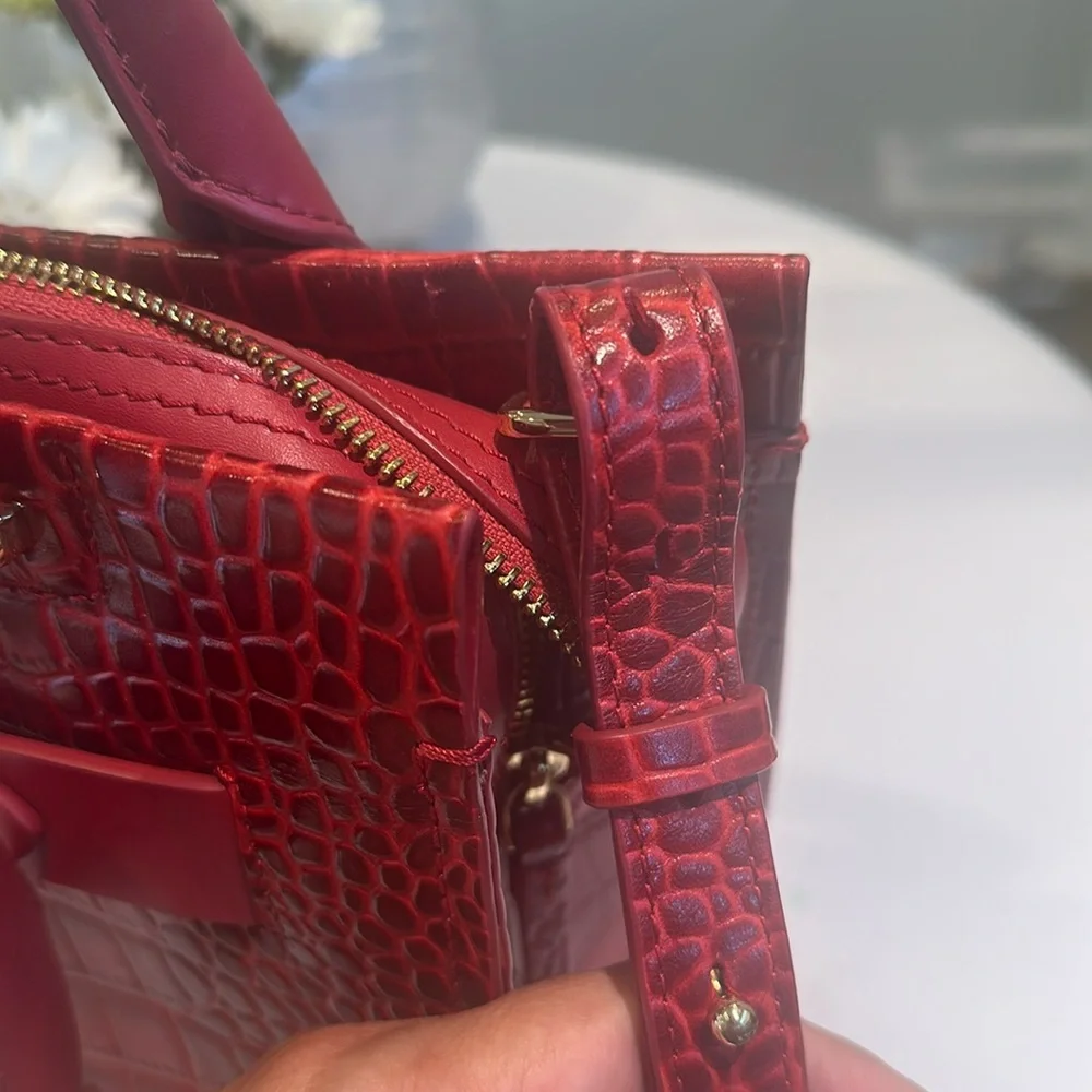 Radley London Agnes Red Croc-Embossed Leather Bag
